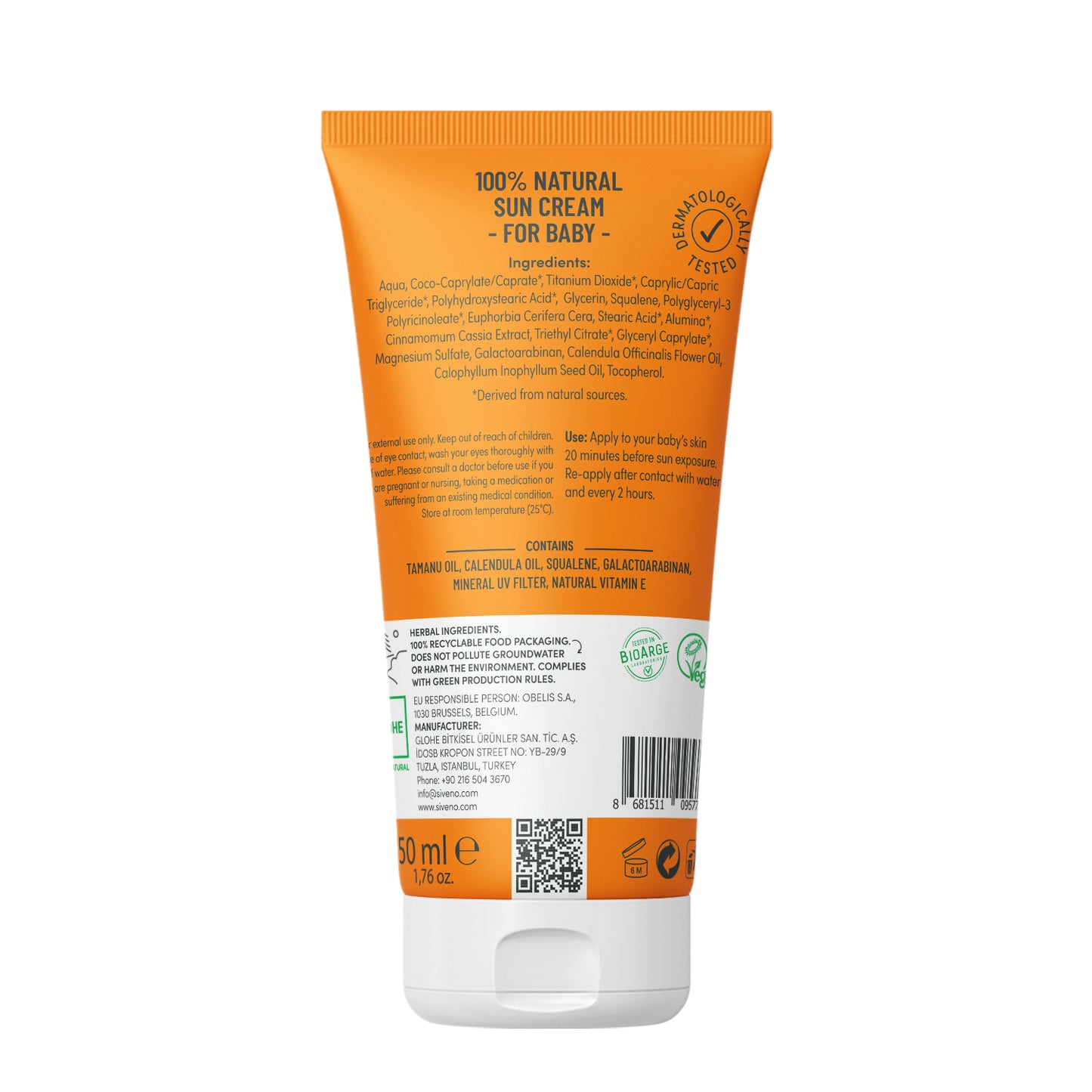 Siveno 100% Natural Baby Sunscreen 50ml
