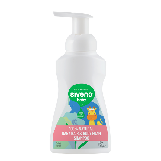 Siveno 100% Natural Baby Hair & Body Foam Shampoo 250 ml