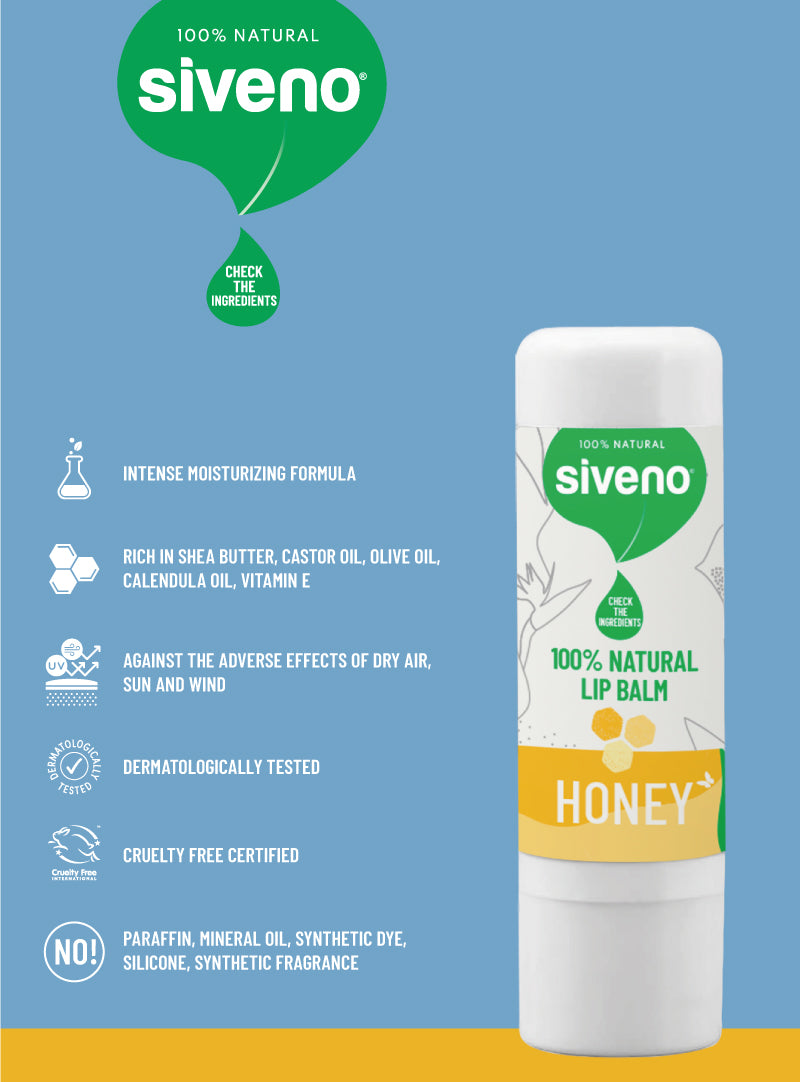 Siveno 100% Natural Lip Balm - Honey 6g
