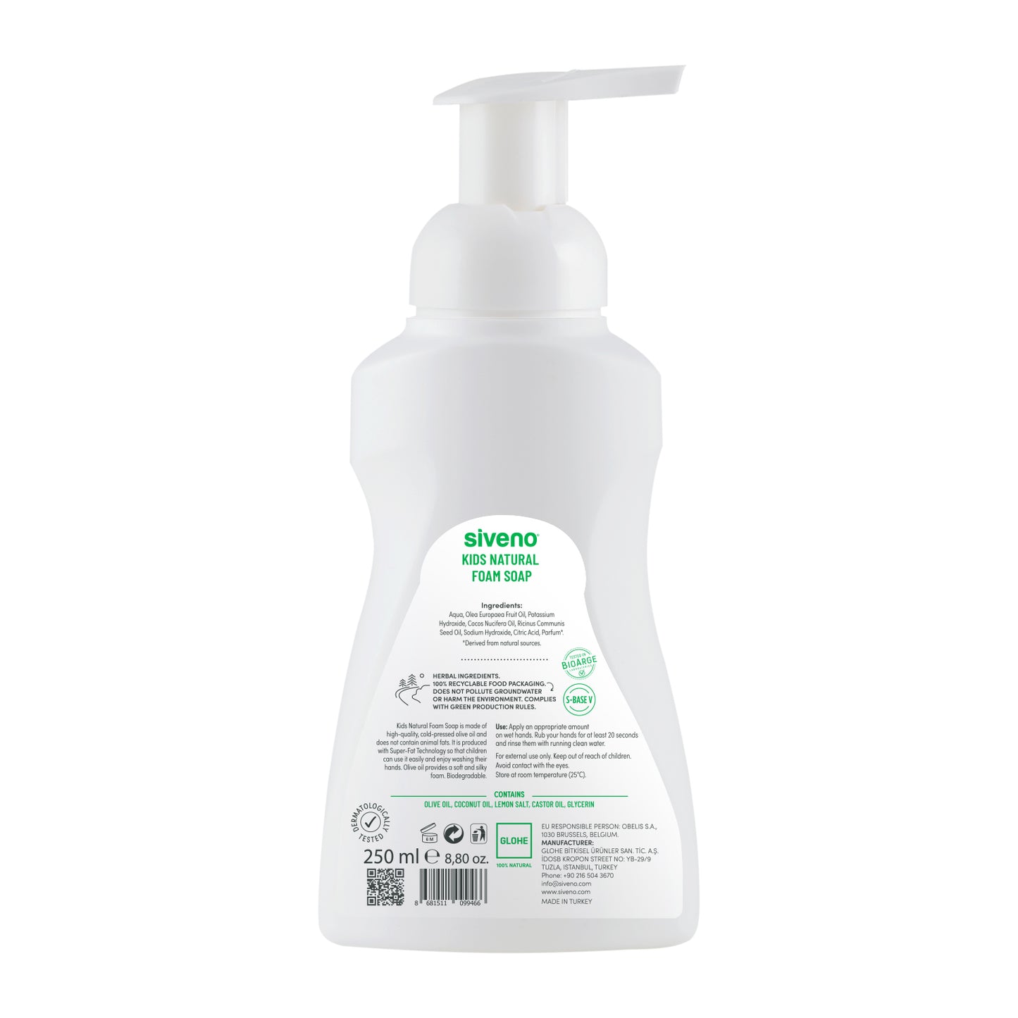 Siveno 100% Natural Kids Foam Soap 250ml