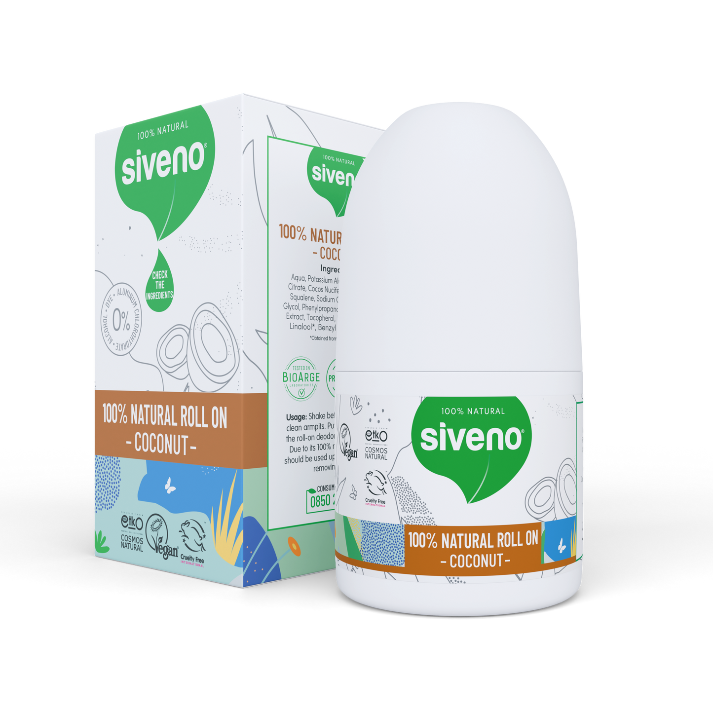 Siveno 100% Natural Roll-On Nourishing Coconut 50ml