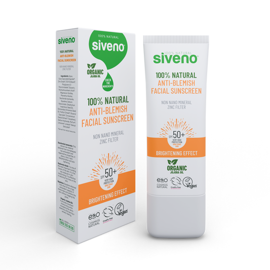 Siveno 100% Natural Anti-Blemish Facial Sunscreen Uva & Uvb Protection, SPF 50+ 30ml