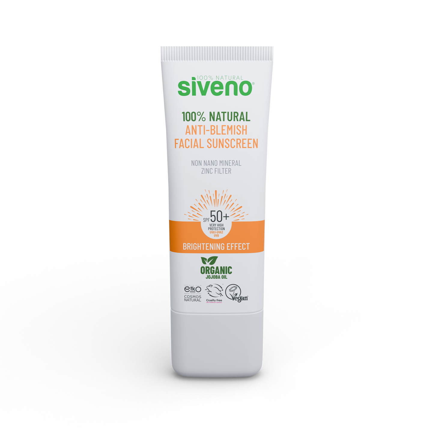 Siveno 100% Natural Anti-Blemish Facial Sunscreen Uva & Uvb Protection, SPF 50+ 30ml