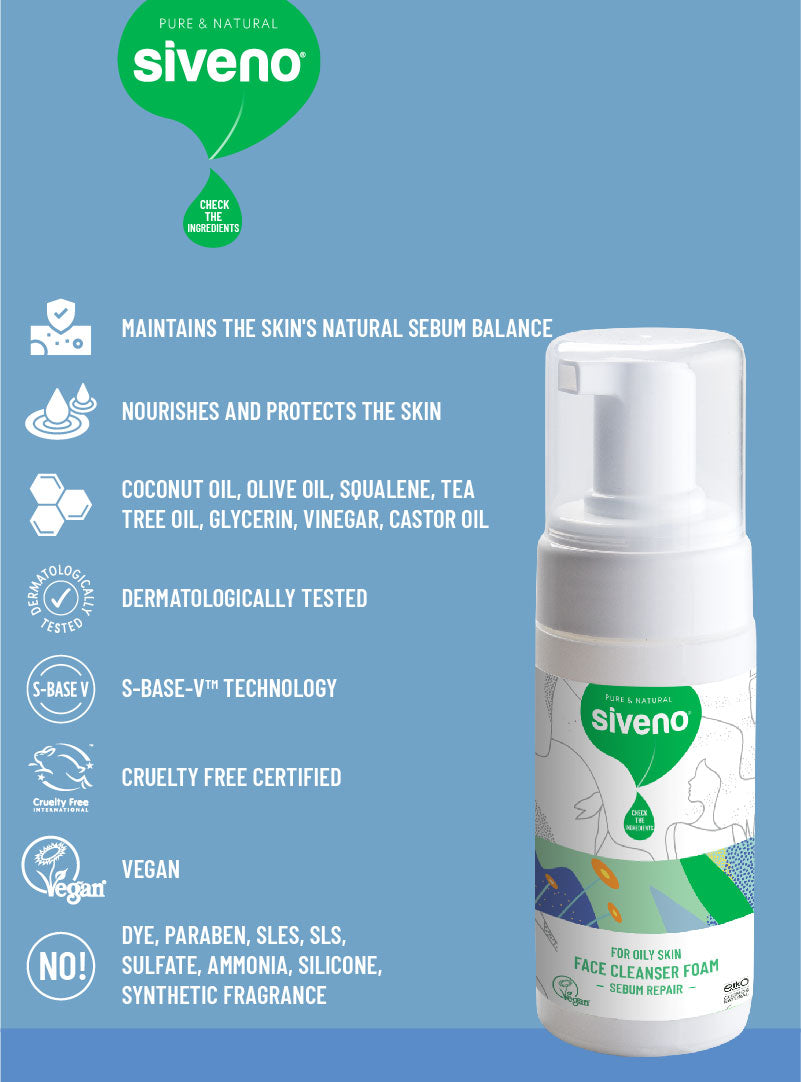 Siveno 100% Natural Face Cleansing Foam 100ml