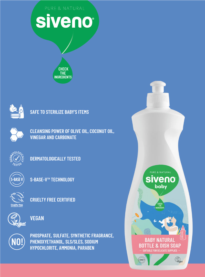 Siveno 100% Natural Baby Bottle & Dish Soap 500 ml
